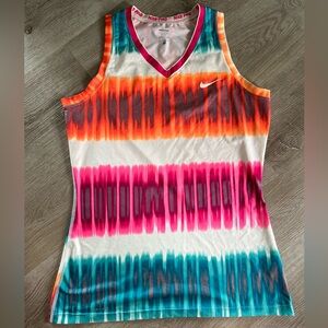 Nike Orange and Pink V Neck Tank Top Vibrant Athletic Wear